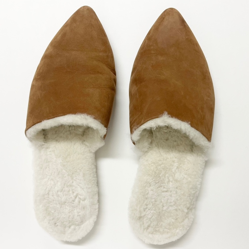 Jenni Kayne Shearling-Lined Mules Size 38